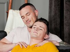 Daddy cums in his stepsons ass