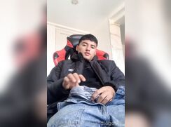 Latino boy wanks and eats cum porn