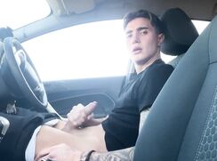 [T40]-[03] Twink boy wanking in the carpark. Strangers around!