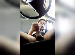 Teen with 8 inch cock cums in car