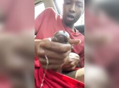 Teen spits on his dick and nuts all over