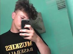 Baseball twunk shows off and jacks off cam boys porn