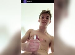 Jack cums so hard that he spat all over the camera!
