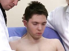 Teen boy examined by three horny doctors porn