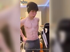 Boyish body with huge Dick