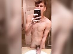 Handsome guy wanks and cums in the final boys porn