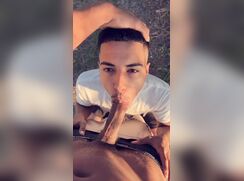 Latino teen outside suck