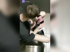 Monster Cock I spied jerking off in the toilet