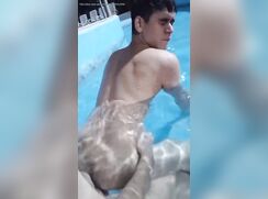 Twinks fucking in the pool