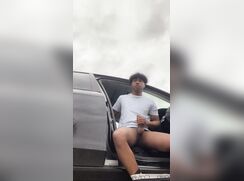 Roadside jacking off