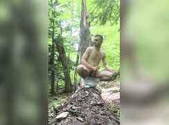 [ABX][2][664] - Jacking outside in the forest in briefs with cumshot