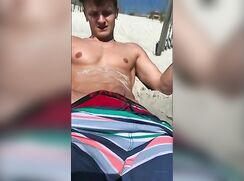 horny frat boy on the beach
