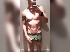 Twink wank, and play a bit with ass.