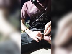 [ABX][2][728] - Twink wanks and cums outdoor at the park almost caught