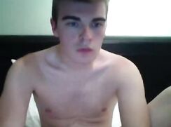 Twink jerks off and eats cum boys cam porn