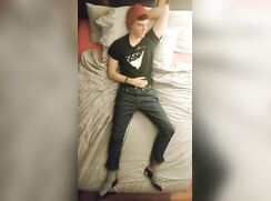 Hot guy strips and cums on ceiling camera boys porn