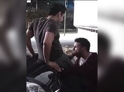 Quick blowjob at a gas station