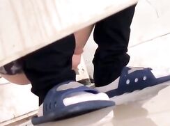 Spying on masturbating boys in public restroom 6