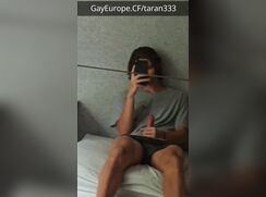 Cute teen jerking off in front of the mirror