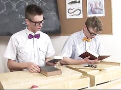 Nerdy classmates boys porn know how to work a cock