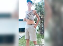 Showing off his ass in public