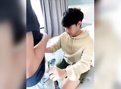 Chinese twinks sucking cock and fucks bareback