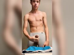 BWC cums on blue shorts