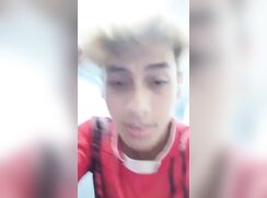 Young twink wanks and cums next to sleeping friend