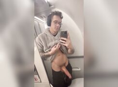 Thick young cock in plane