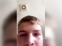 18yo twink knocks one out in bathroom