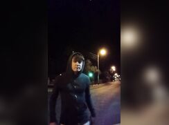 Public boy wanking on street