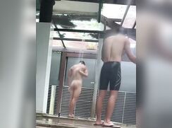 He feels comfortable, SHOWER