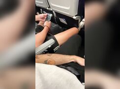 Airplane play boys porn couple
