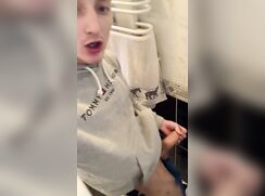 Rubax Video - Alexy jerks his big dick in the bathroom & cums on the wall