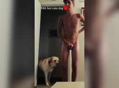 Cute skinny twink jerks off