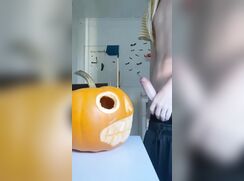 Happy Halloween pumpkin fun cam boys porn