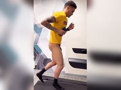 Big dick athlete showing off