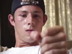 Father and son wank together