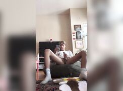 Tall skinny teen jerking off