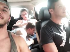 Sucking in the backseat porn boys road trip