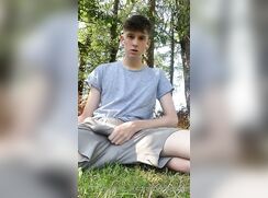 Wank and cum outside hot love porn