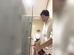 Hung Asian nerd seduces geek in public restroom gay porn
