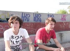 Czech skaters threesome twink porn