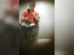 Spy Yng Latino cum in restroom