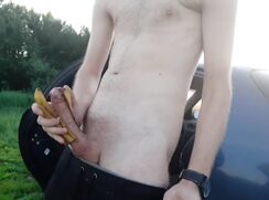 [ABX][3][323] - The boy powerfully pissed and fucked a banana