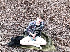 Camping with Daddy Outdoor daddy Filmed me CUM AS VULCANO