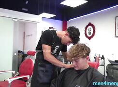 The barber fucks his client