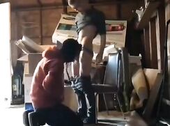nerd tutoring his bully in their garage