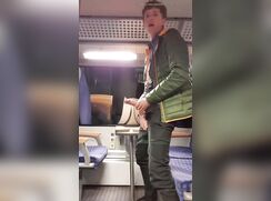 Public train cumshot