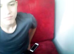 Red sofa twink wanks
